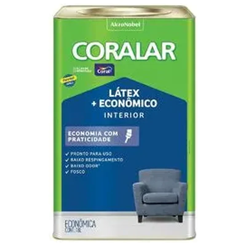 Tinta Látex Coralar + Econômico Sem Cheiro Coral 18 L Branco - Coral
