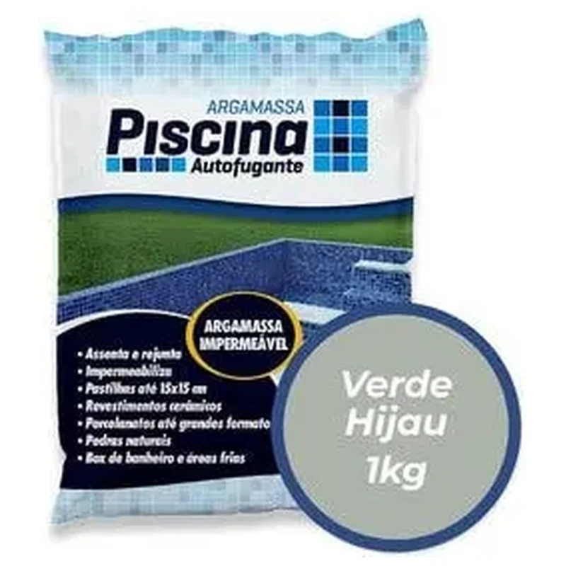 Argamassa Piscina Aut. Impermeável Cor Verde Hijau 18kg - Cor