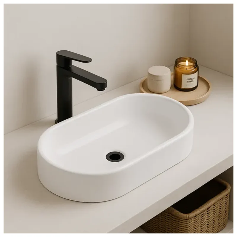 Cuba De Apoio Banheiro Oval Branca Marmore Lavabo Lavatorio 4 - Lavatorio