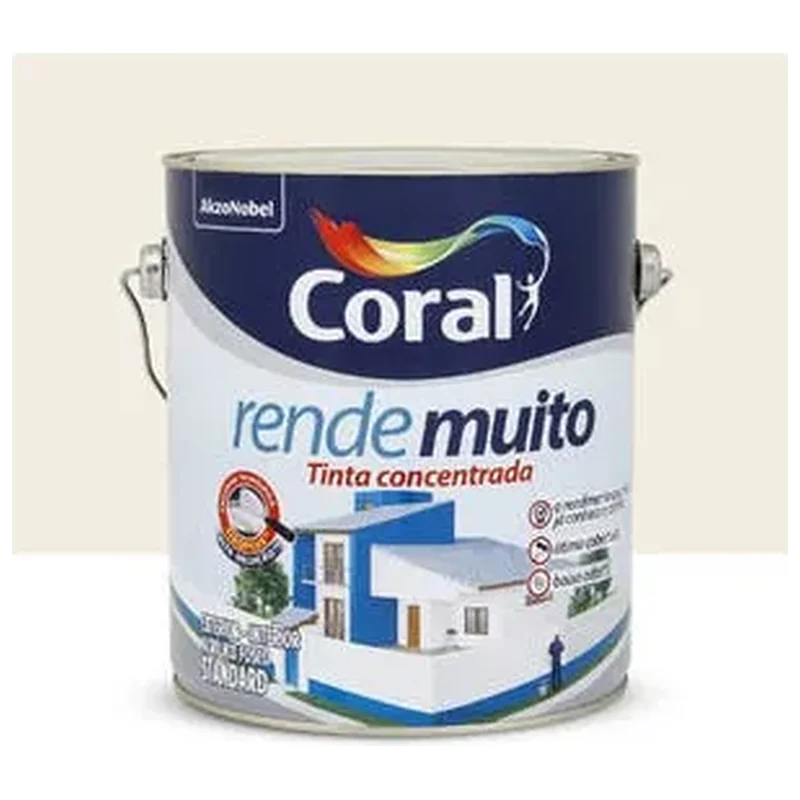 Tinta Acrílica Fosca Rende Muito Interior Exterior Branco 3,6L - Coral