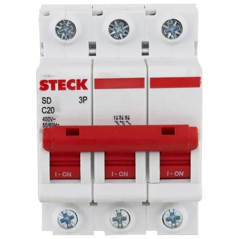 Disjuntor Din Tripolar Curva C 20A Steck - Steck