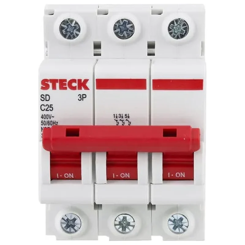 Disjuntor Din Tripolar Curva C 25A Steck - Steck