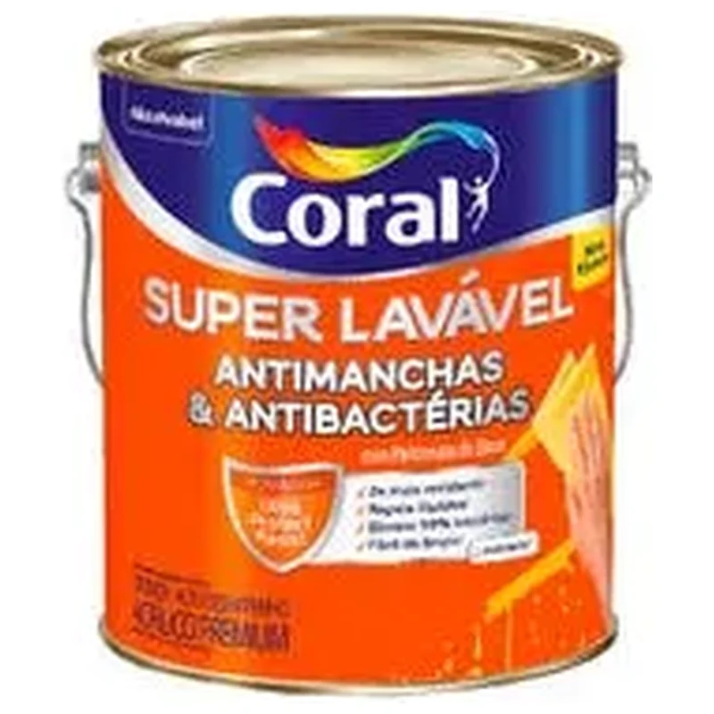 Tinta Acrílica Fosca Super Lavável Premium Interno Branco 3,6L - Coral