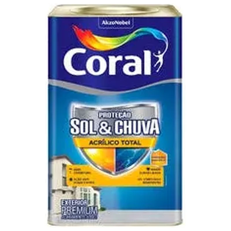 Tinta Acrílica Fosca Sol&Chuva Exterior Branco 18L - Coral