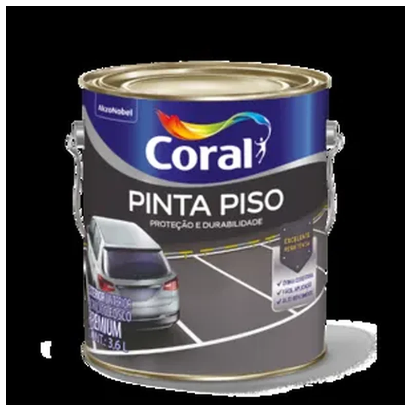 Tinta Fosca Pinta Piso Premium Interno e Externo Preto 3,6L - Coral